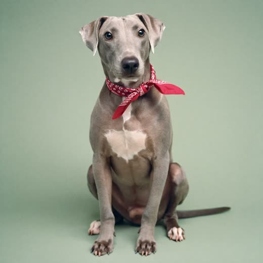 A dog sitting neatly after a full clip